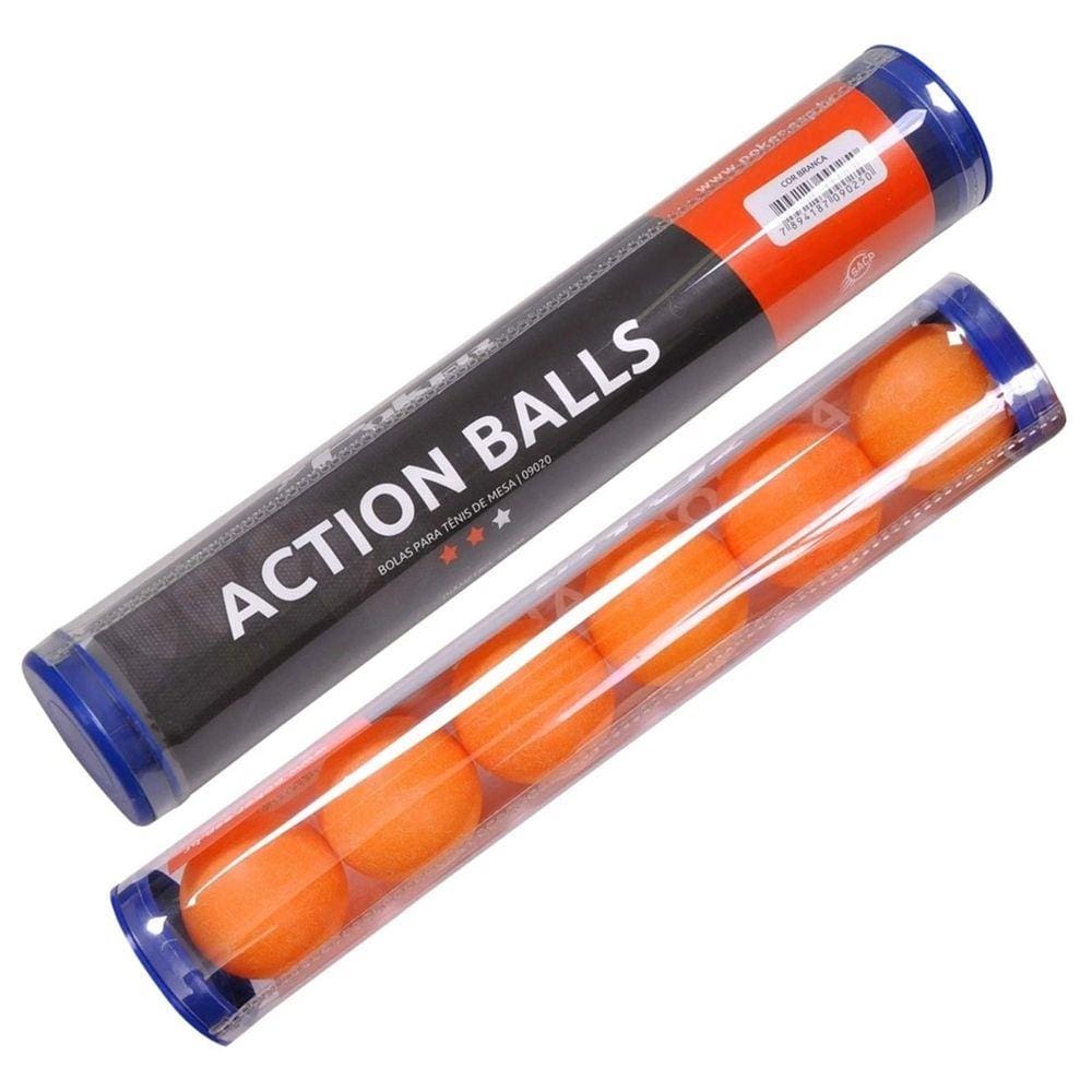 Kit C/ 6 Bolas Tenis de Mesa Poker Action Balls 40mm