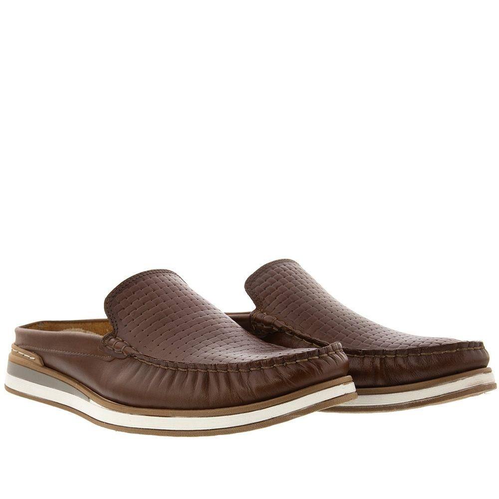 Mocassim mule em couro tresse sapatofran com fivela masculino | Extra
