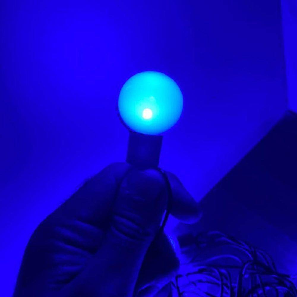 Cordão De Lâmpadas De Led Formato Bolinha Opaca Azul