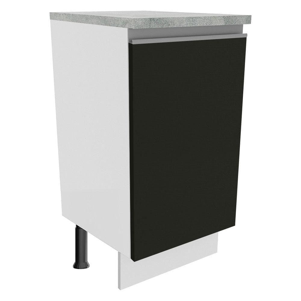 Balcão Glamy 40cm 1 Porta Branco Preto