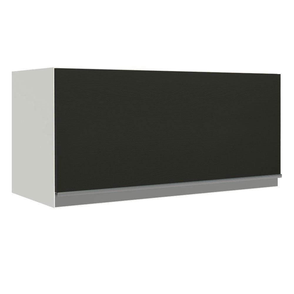 Armário Aéreo 70cm 1 Porta Basculante Branco Preto