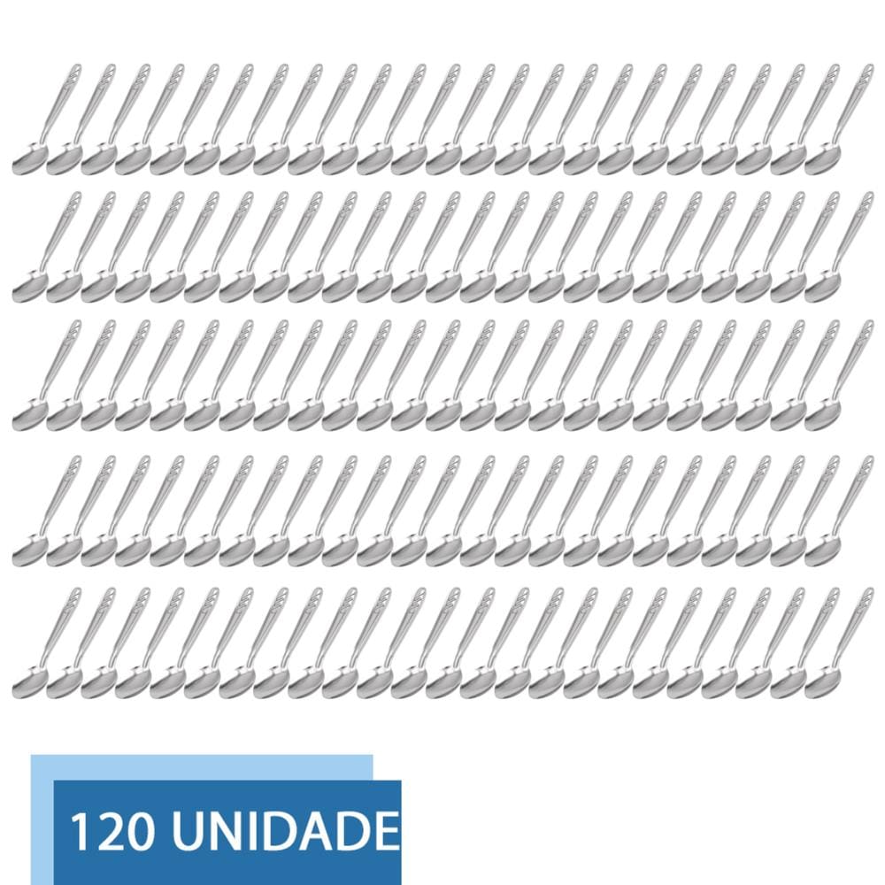 Kit 120 Colheres De Sobremesa Inox Gourmet Buffet Restaurante