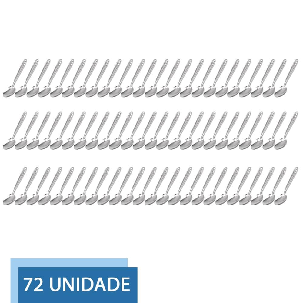 Kit 72 Colheres De Sobremesa Inox Gourmet Buffet Restaurante