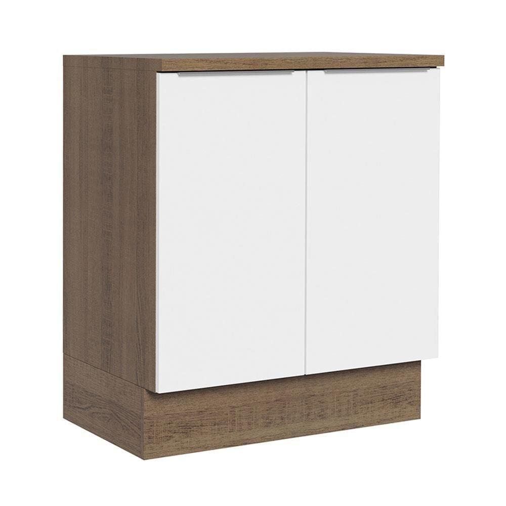 Balcão de Cozinha Stella 70cm 2 Portas Rustic Branco
