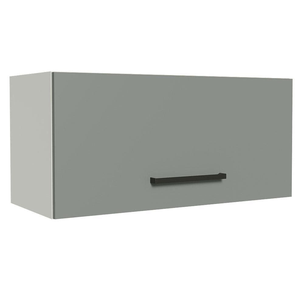 Armário Aéreo de Cozinha Agata 70cm 1 Porta Branco Cinza