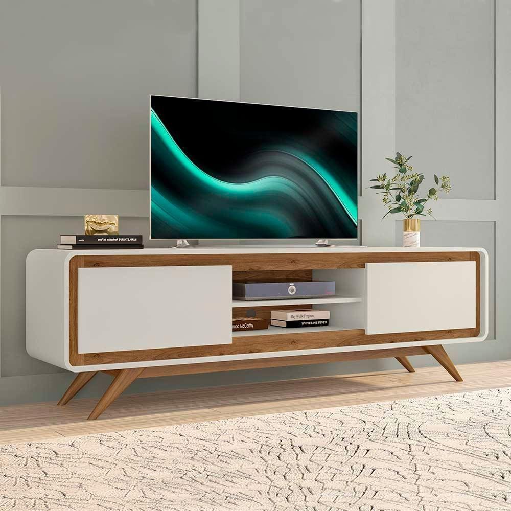 Rack Para Tv Channel Nature Off White Fabri Moveis