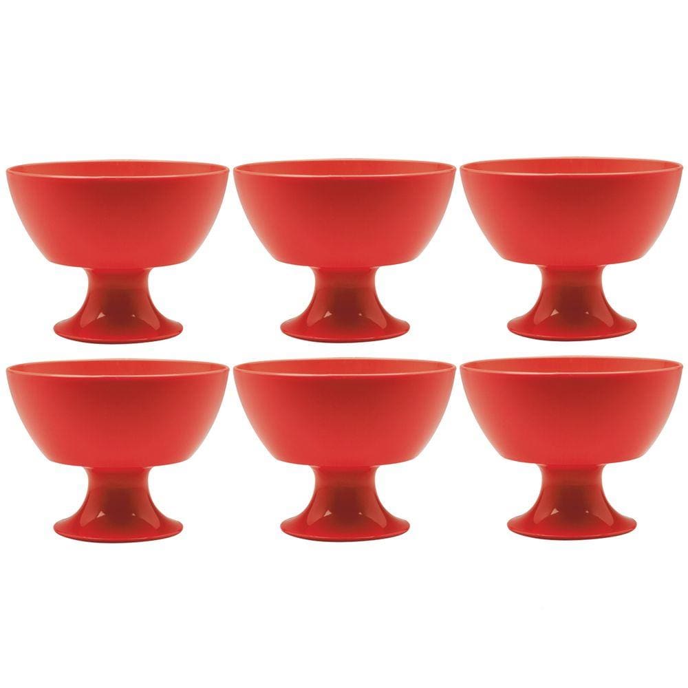 Conjunto 6 Taças Para Sobremesa Luna 300ml Jogo De Sobremesa Vermelha