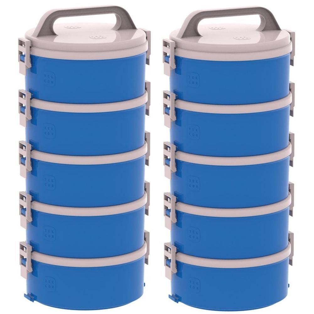 Kit 2 Conjunto 5 Marmitas Térmica Termopratos 1,5l Tekcor - Soprano