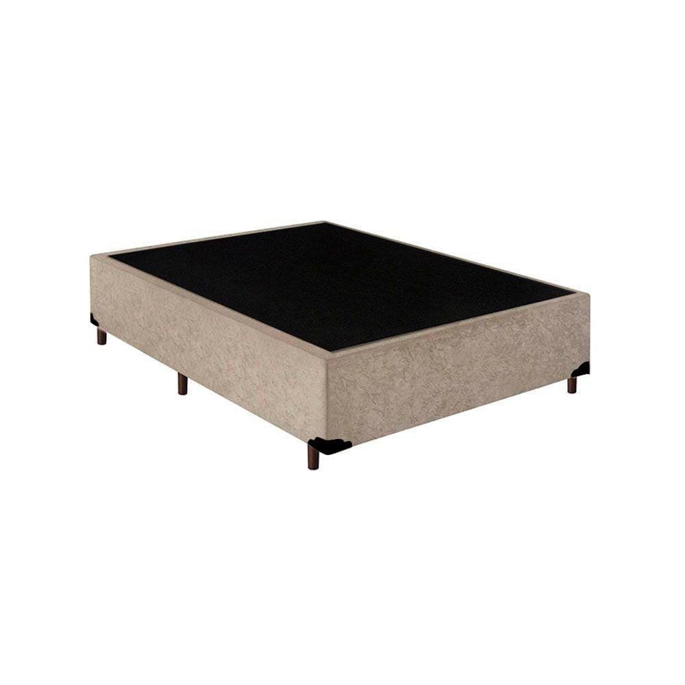 Cama Box Blindado Casal NK Camas Suede Bege 40x138x188