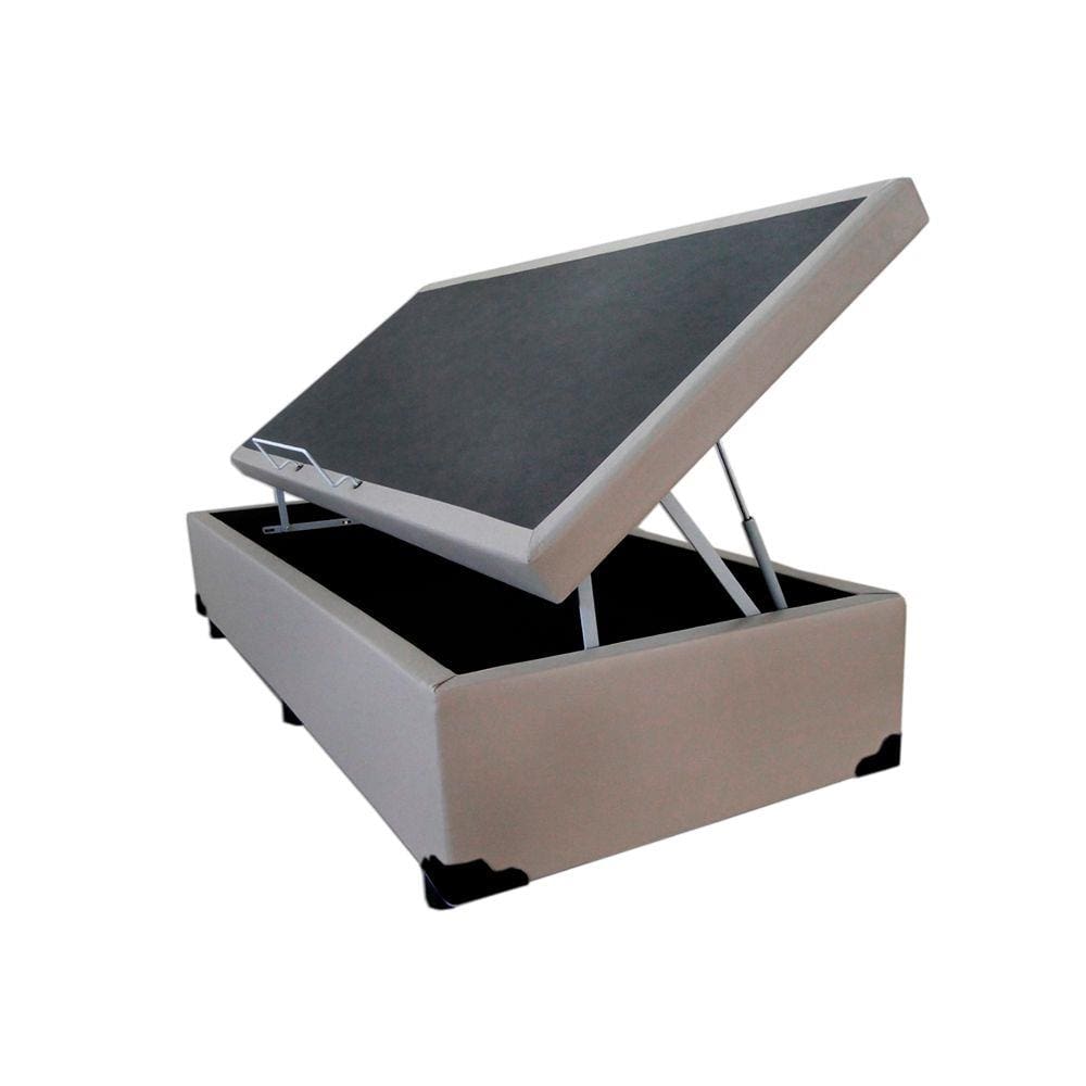 Cama Box Baú Solteiro AColchões Sintético Bege 41x78x188