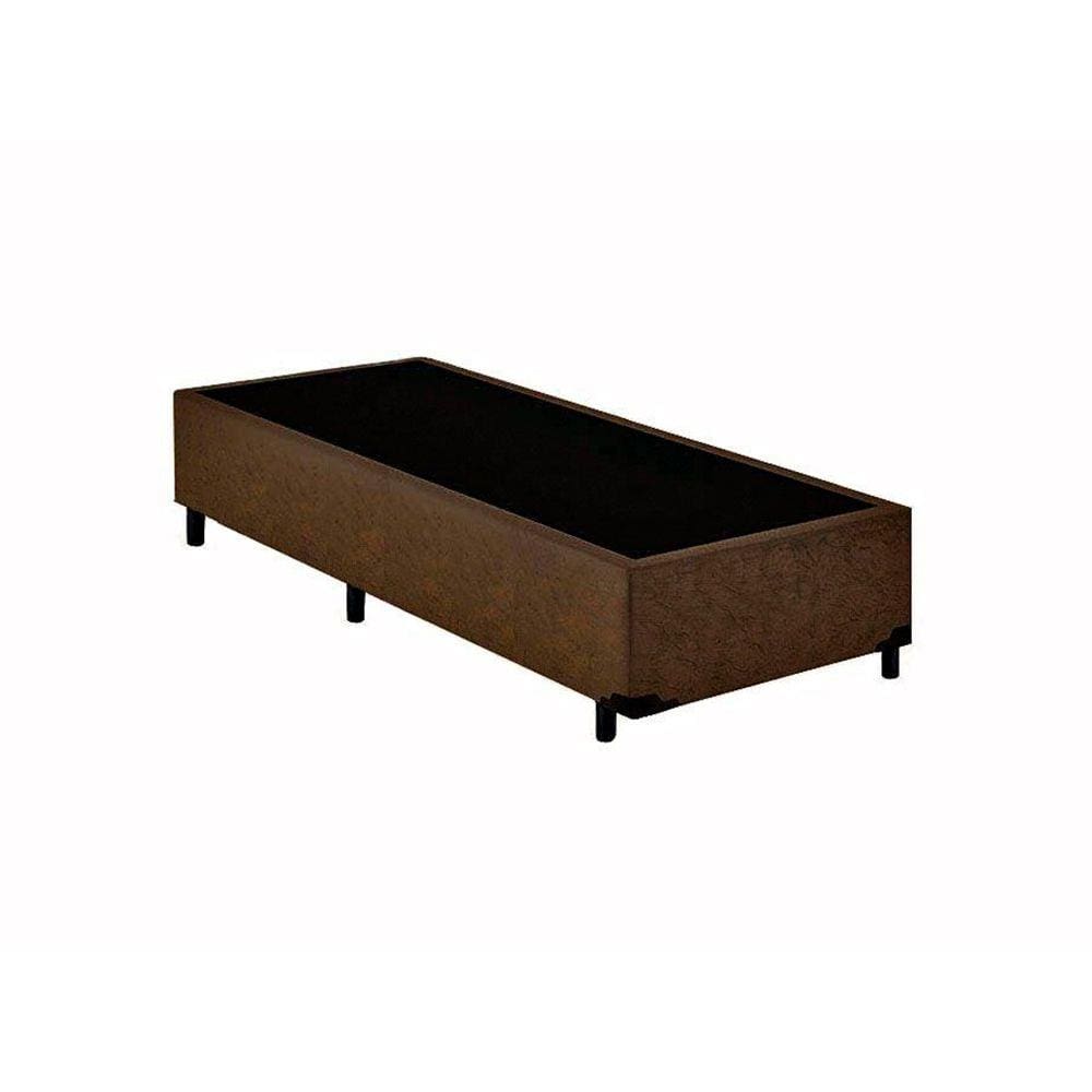 Cama Box Solteiro NK Camas Suede Marrom 40x88x188