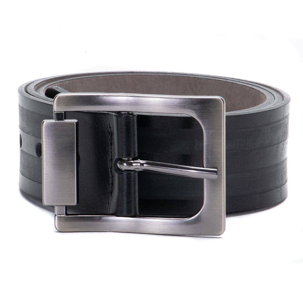 Cinto masculino em couro Preto com ajuste