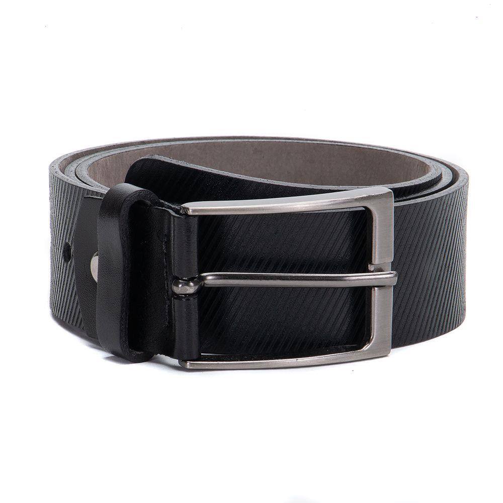 Cinto masculino em couro Preto com ajuste