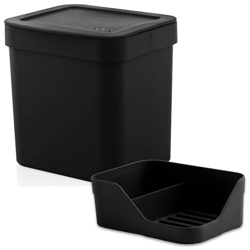 Kit Cozinha Organizador Pia Porta Detergente Bucha + Lixeira 4,7 Litros - Ou