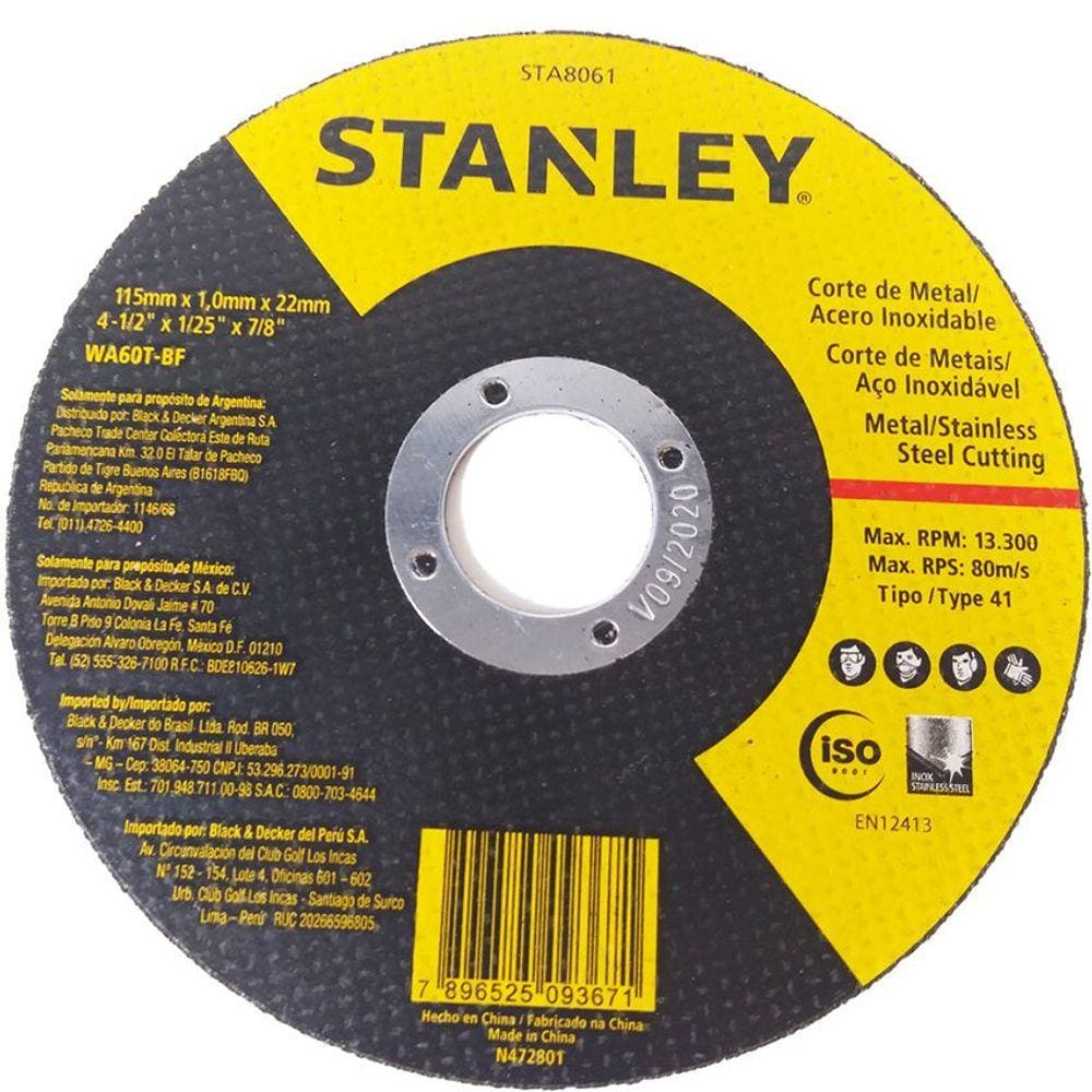 Disco Corte Fino 4.1/2 X 1.6 MM STA8061 - Stanley