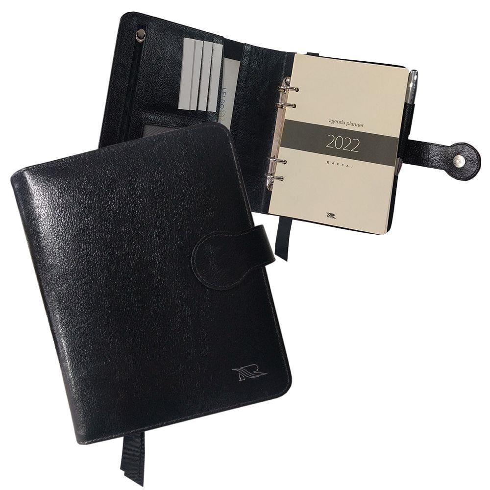 Agenda Planner em Couro Raffai
