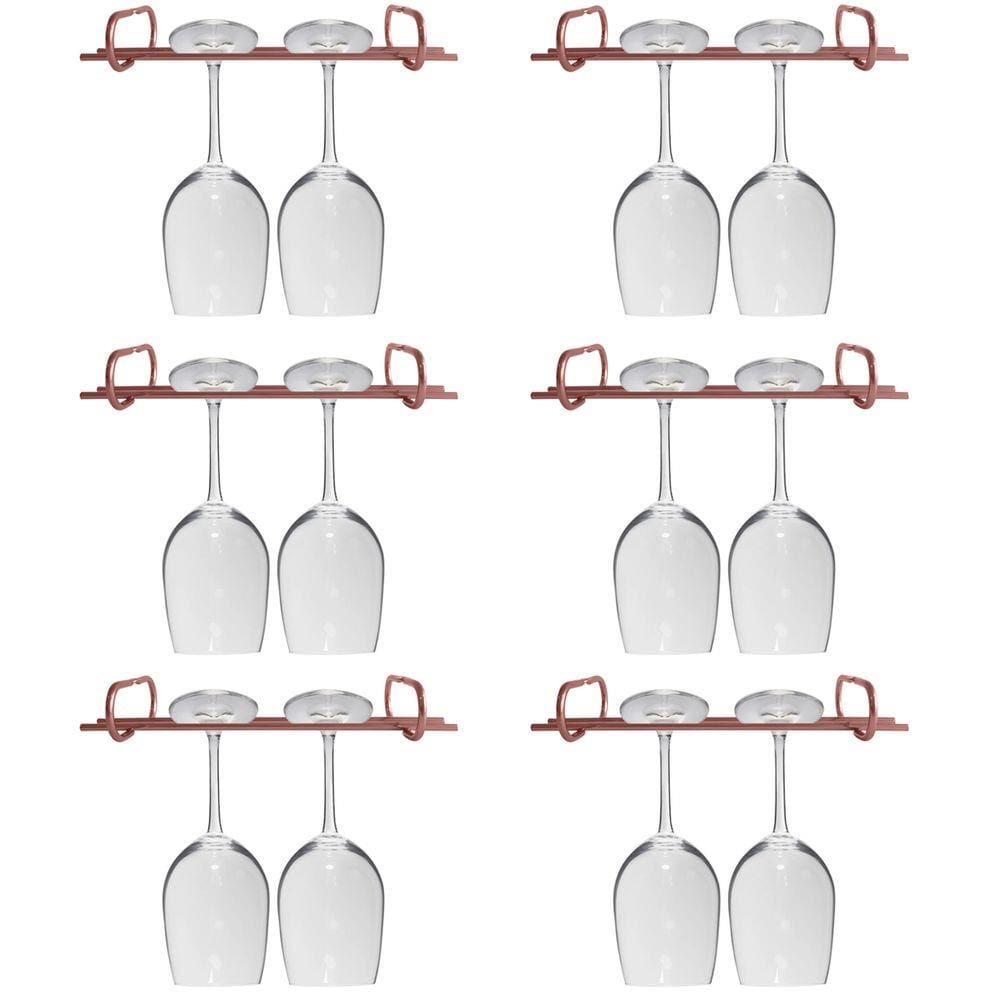 Kit 6 Organizadores Porta Taças 25cm Suportes Para Pendurar Taças Rose Gold