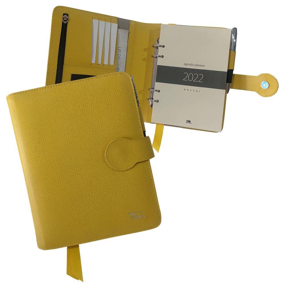 Agenda Planner em Couro Raffai