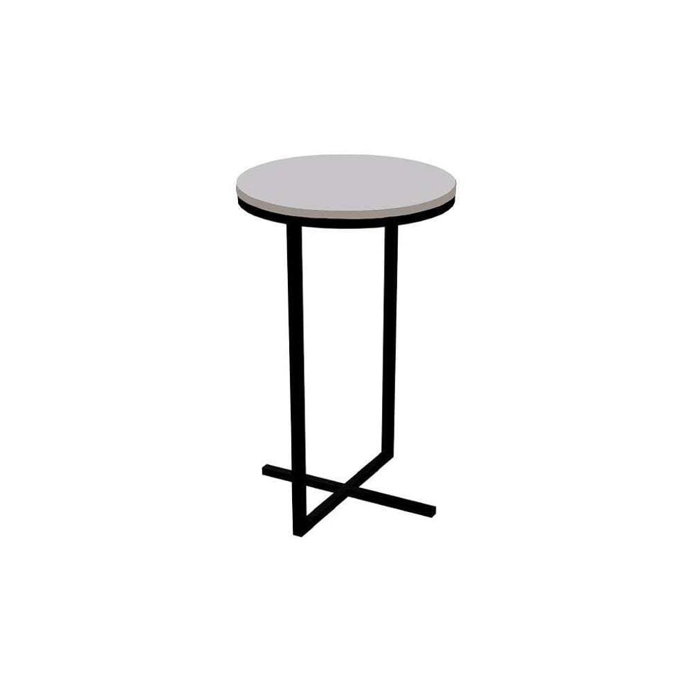 Mesa Lateral Redonda Volpi Branca e Preta 46 cm