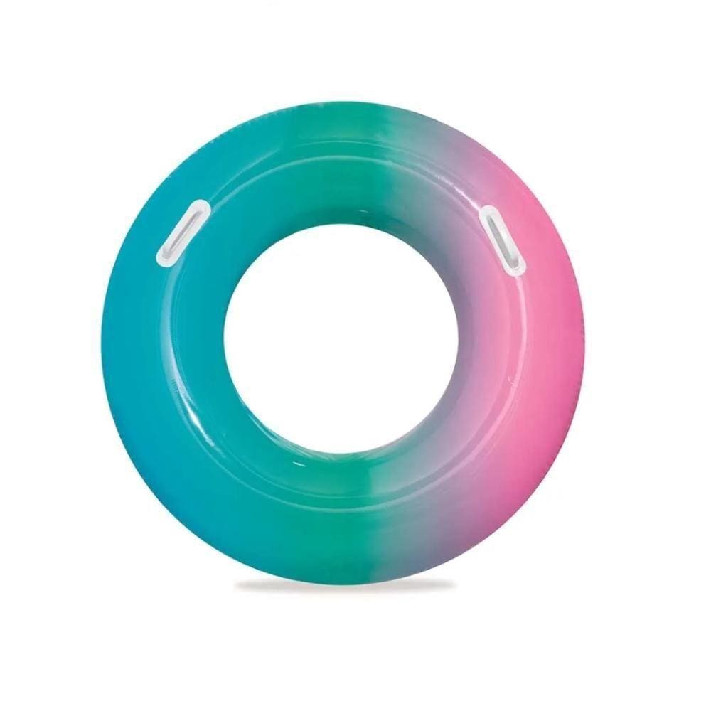 Boia Inflável Arco íris Azul/rosa Rosa