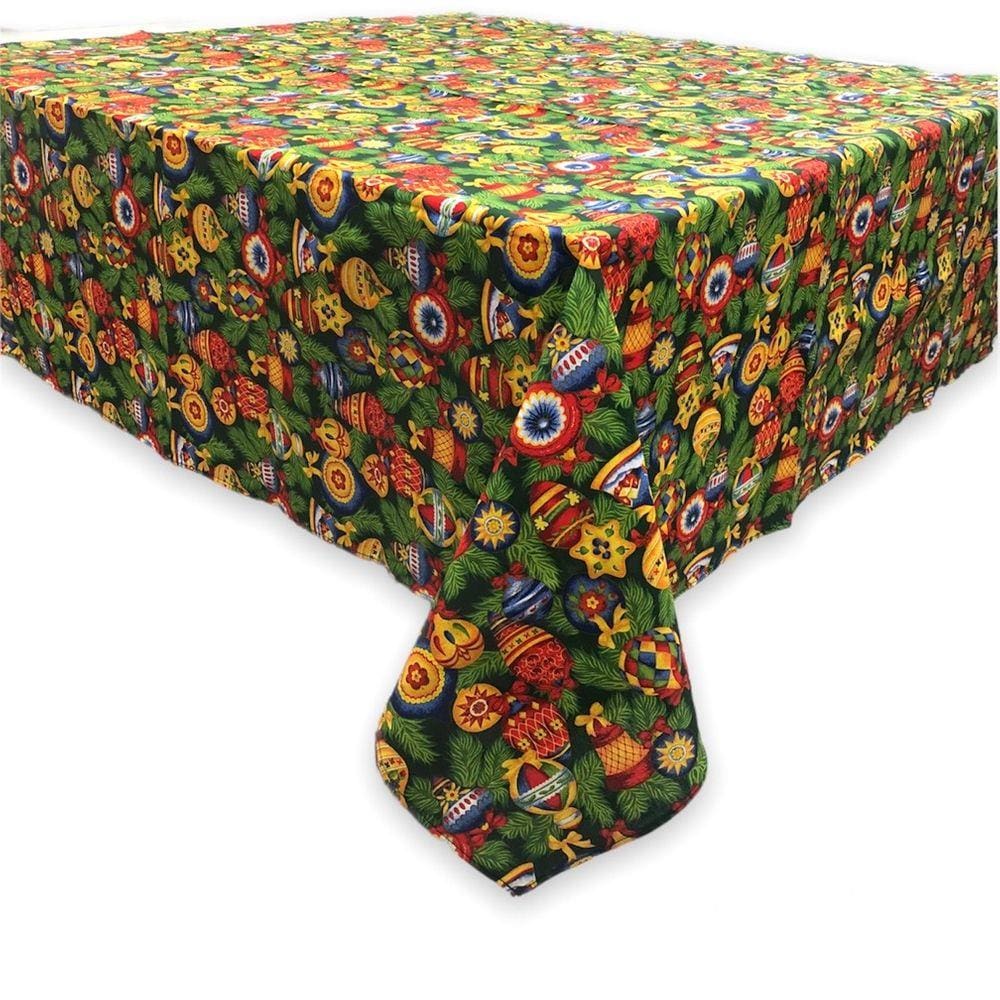 Toalha de Mesa de Natal Estampada Quadrada em Algodão 1,40m
