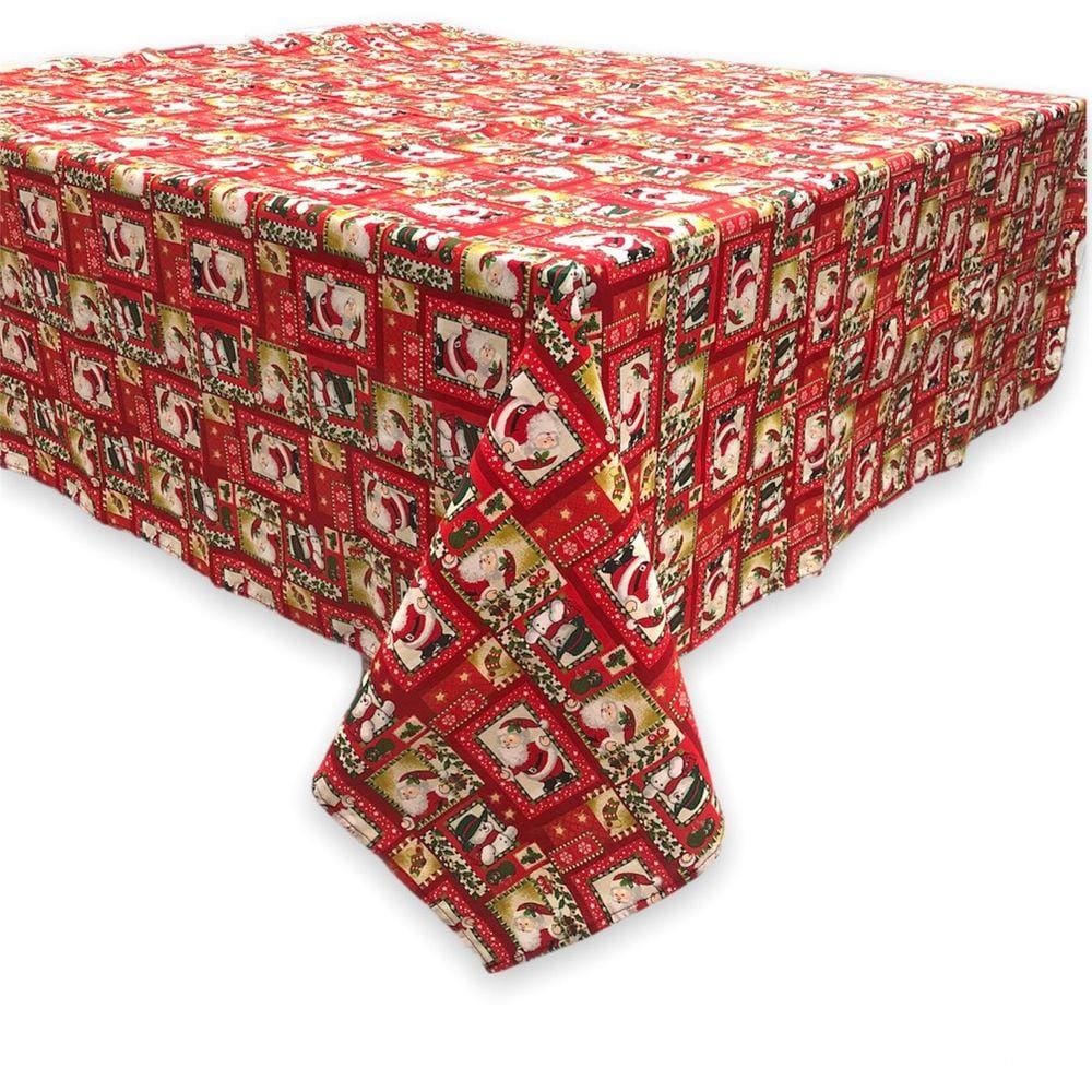 Toalha de Mesa de Natal Estampada Quadrada em Algodão 1,40m - Modelo 1