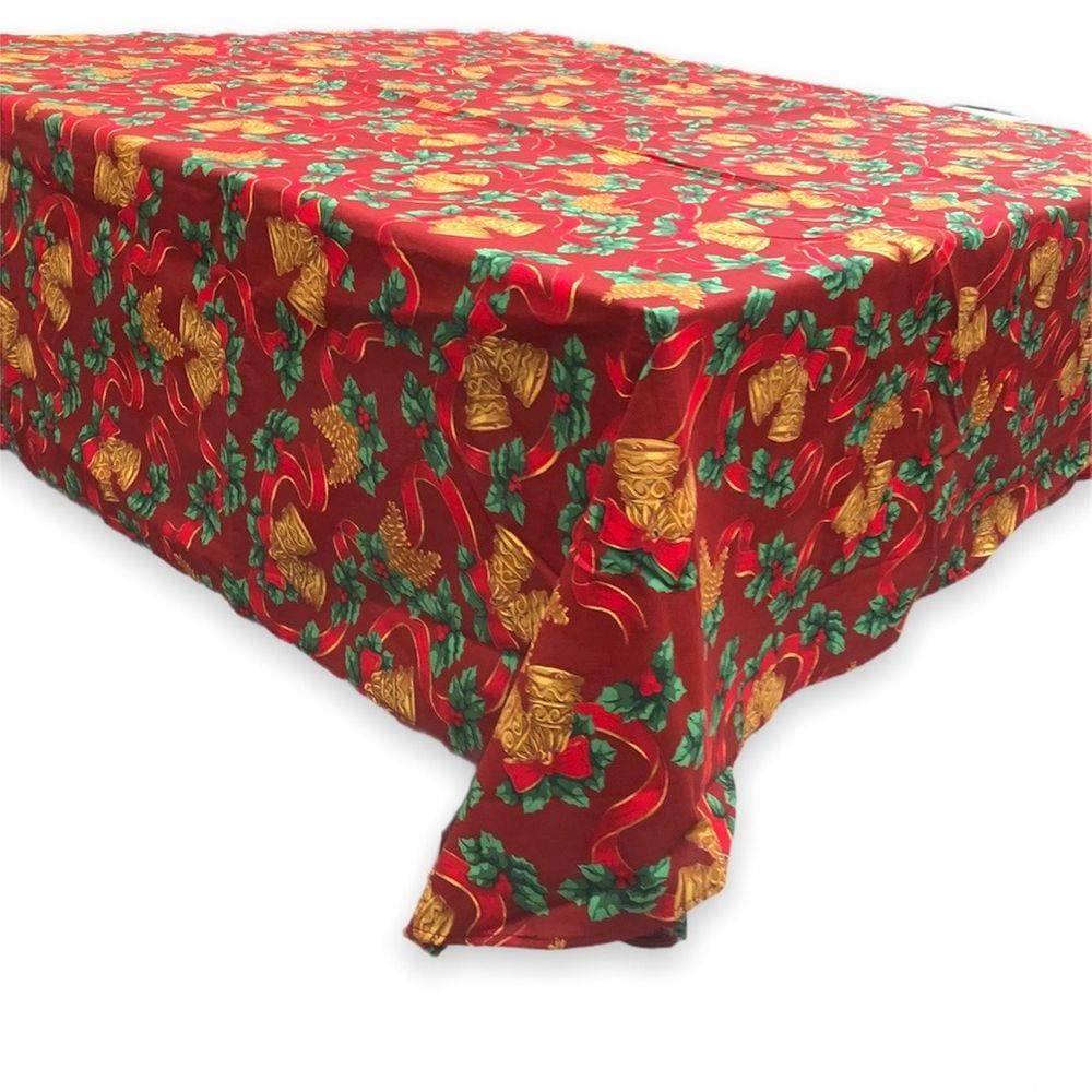 Toalha de Mesa de Natal Estampada Quadrada em Algodão 1,40m - Modelo 6