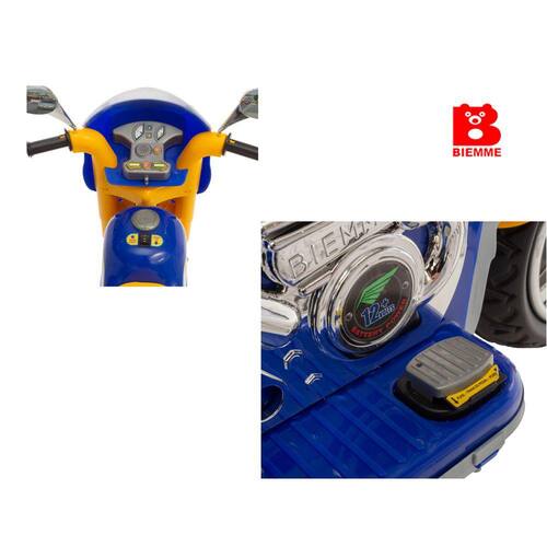 Moto Eletrica Infantil Biemme Sprint Turbo 12V Capacete Azul