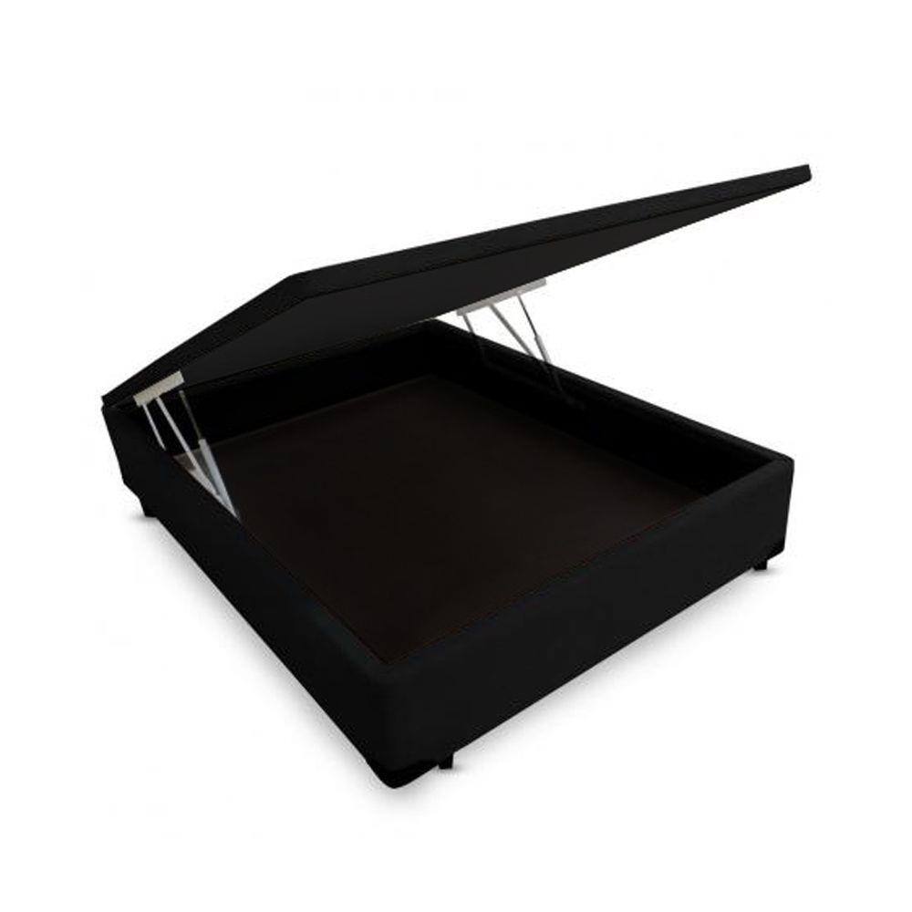 Cama Box Baú Blindado Viúva NK Camas Suede Preto 49x128x188