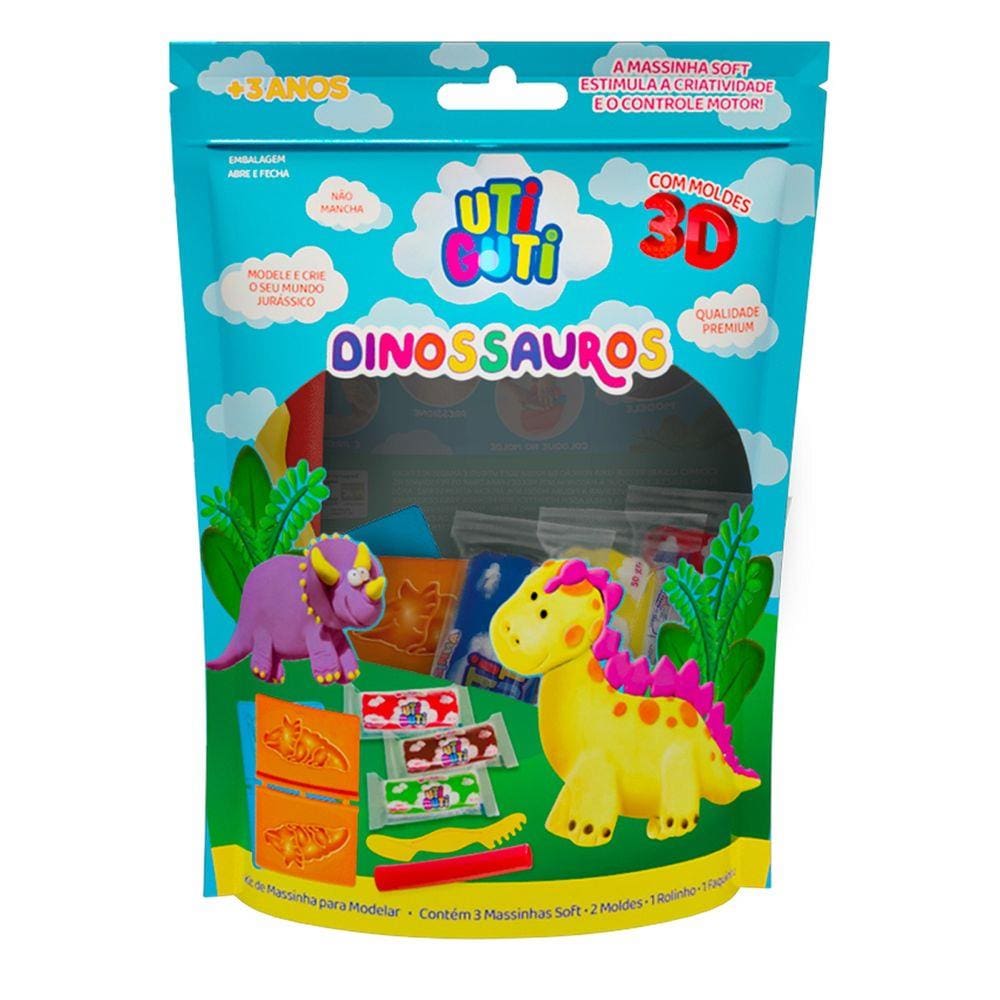 Massinha DINOSSAUROS com formas 3D UTIGUTI - Canson
