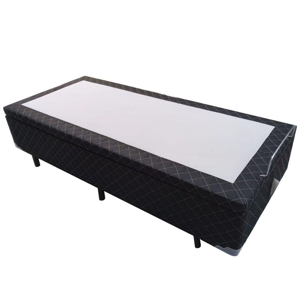 Cama Box Baú Blindado Solteirão NK Camas Poliéster Preto 49x96x203