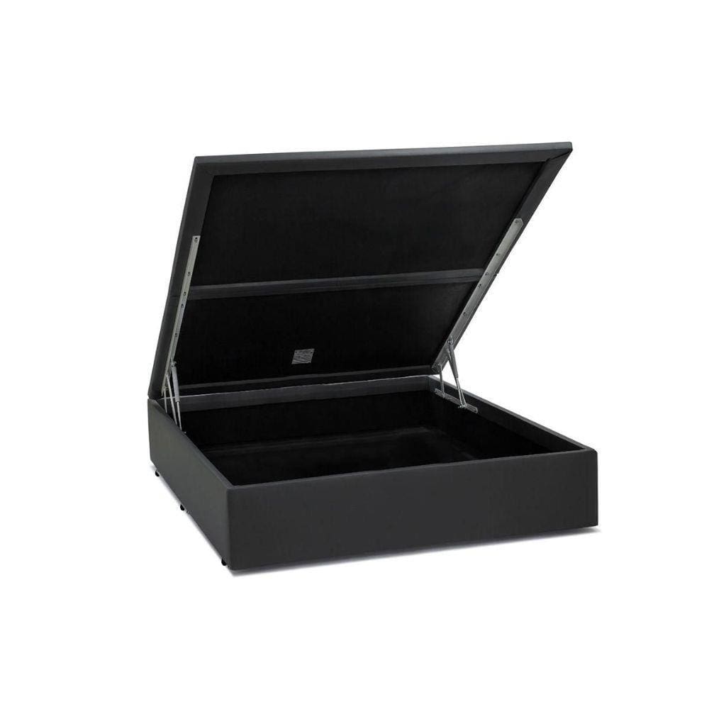 Cama Box Baú Blindado Viúva NK Camas Sintético Cinza 41x128x188