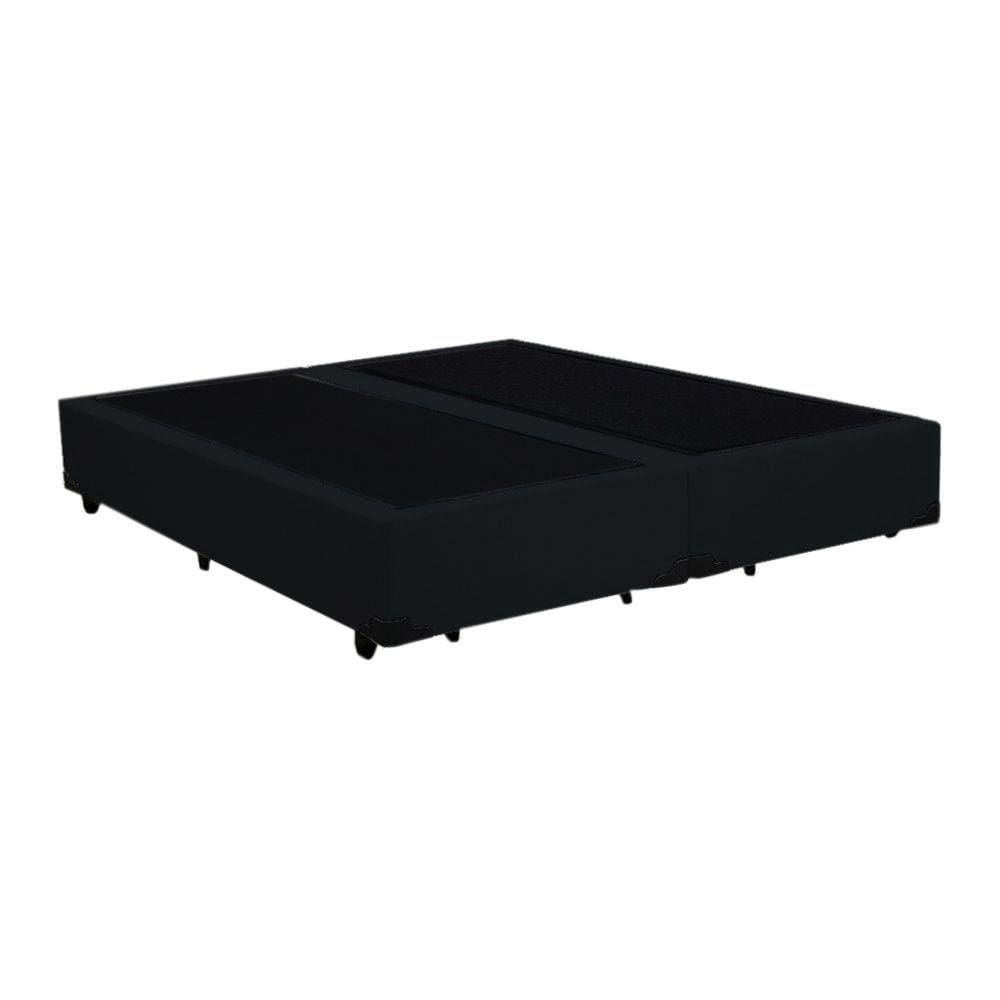 Cama Box Queen Bipartido NK Camas Suede Preto 40x158x198