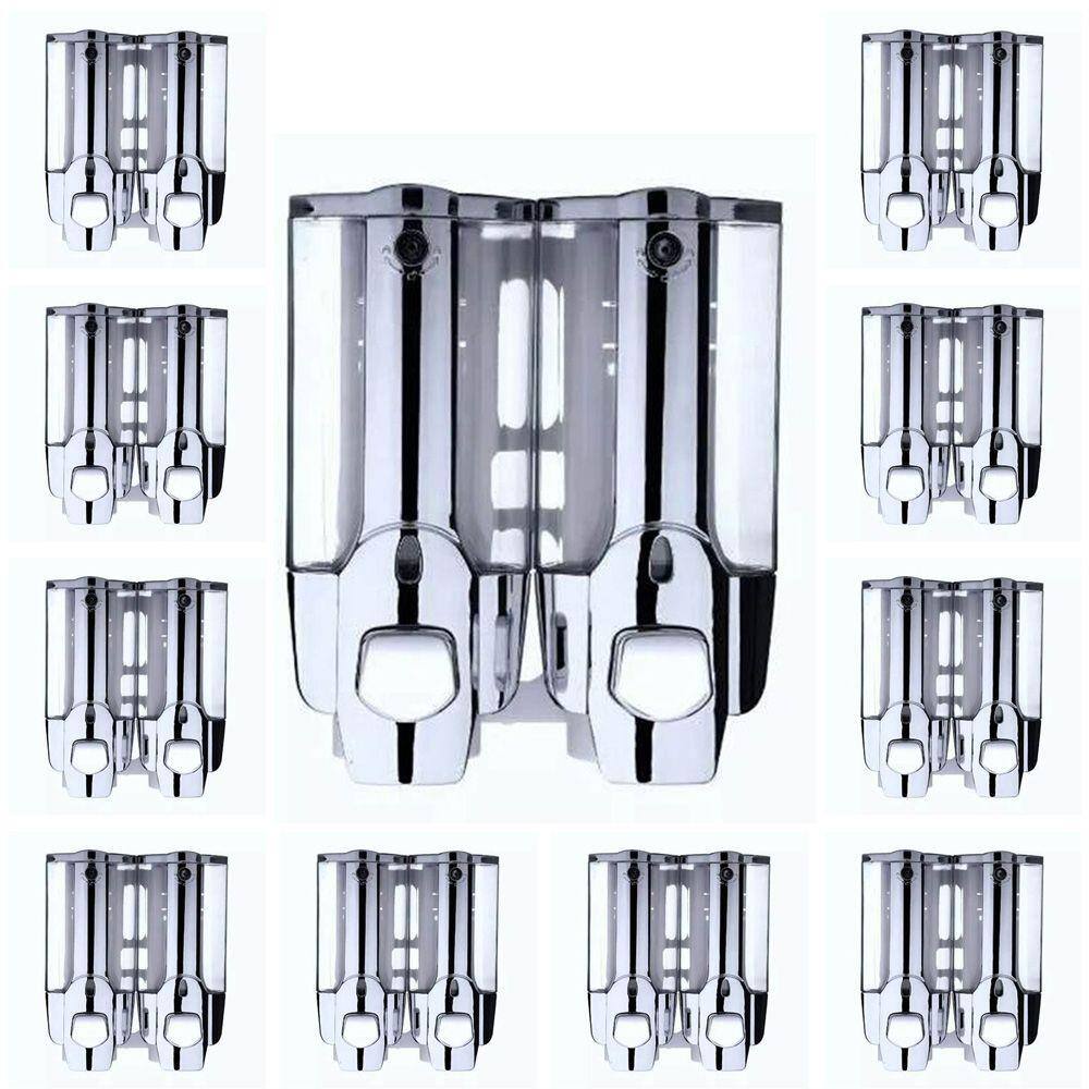 Dispenser Duplo Kit 16 Uni Alcool Gel Shampoo Sabonete Liquido Hotel Shopping