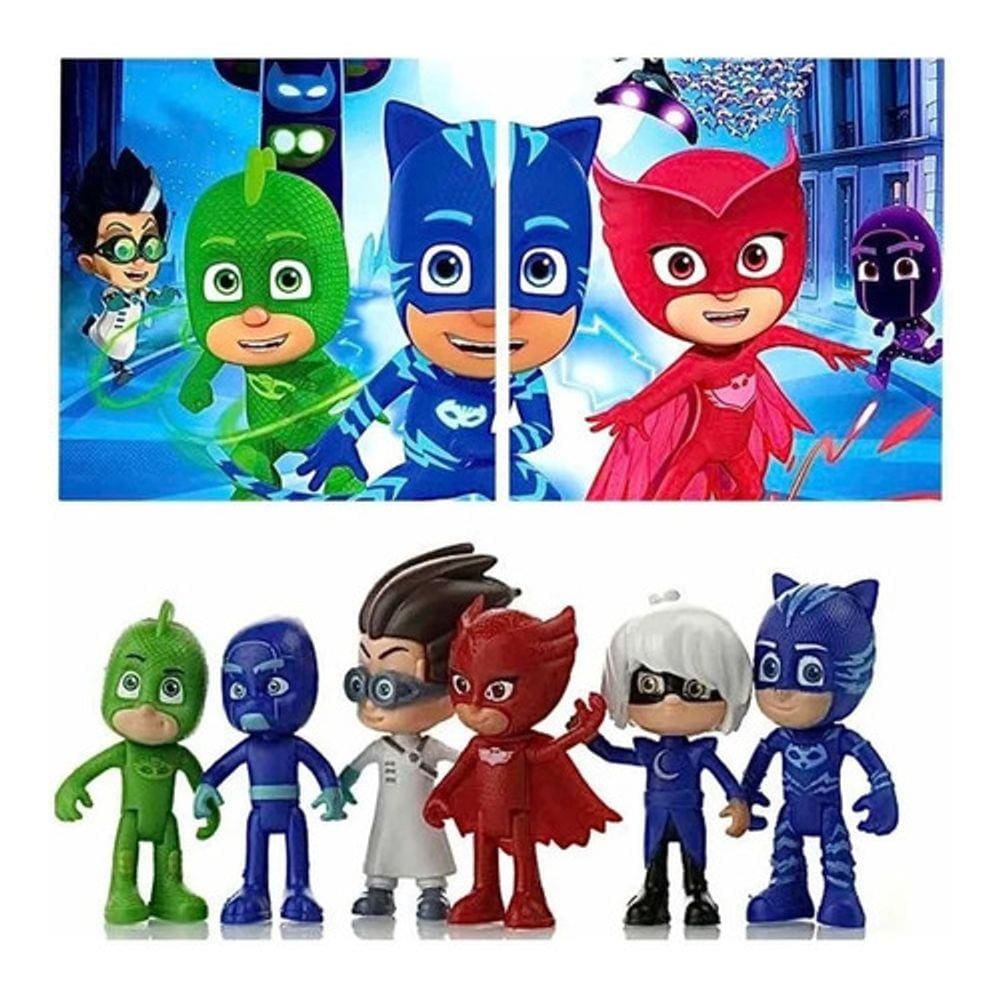 Kit 6 Pjmasks Bonecos Super Heróis