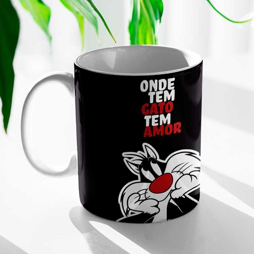 Caneca Frajola - Onde Tem Gato Tem Amor Looney Tunes