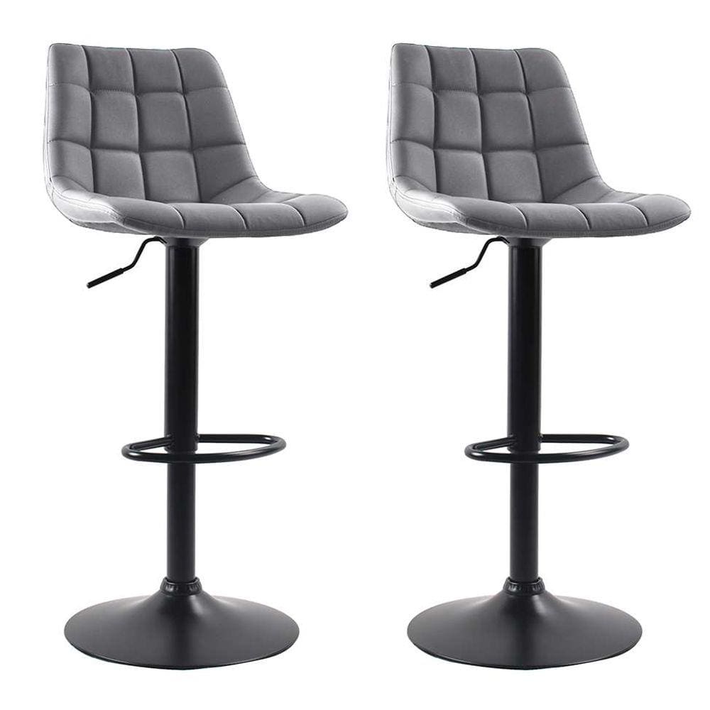 Conjunto com 2 Banquetas Giratórias Kinney Cinza