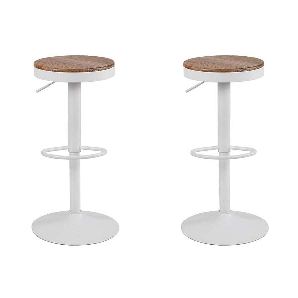 Conjunto com 2 Banquetas Giratórias Bayonne Branco
