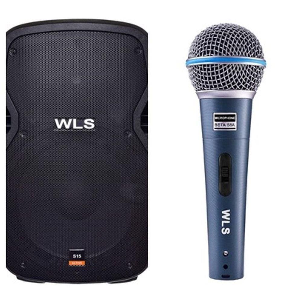 Caixa Acústica WLS S15 Ativa com Bluetooth + Microfone M58A