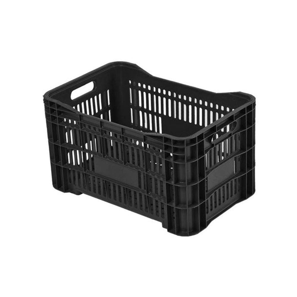 Caixa Plástica Vazada Preta - Caixa De Feira