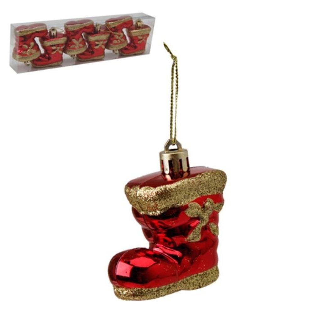 Enfeite Bota Natal Com 6 Peças