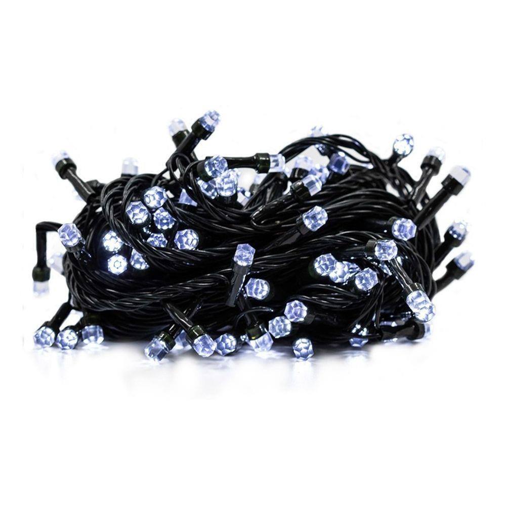 Cordão de Led Branco Frio 100 Lâmpadas Fixo Fio Verde