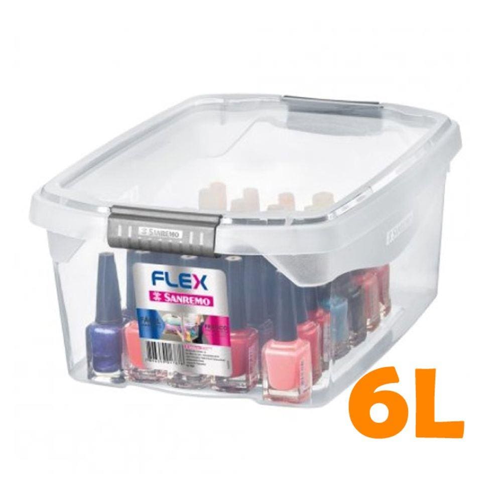 Caixa Organizadora 6l Multiuso Tampa Porta Utensílios Closet Armário Gaveta - SR901 Sanremo
