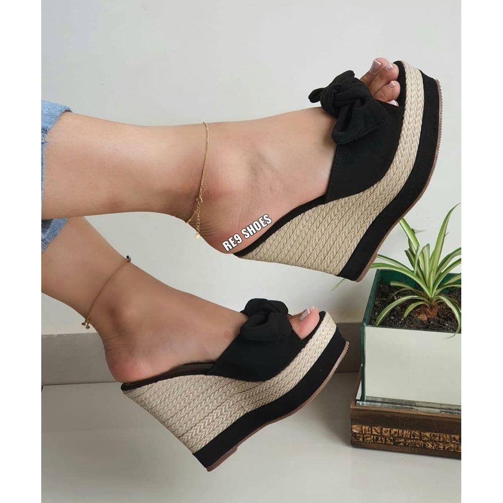 Sandalia tamanco salto alto anabela tratorada tipo botinha gladishoes |  Extra