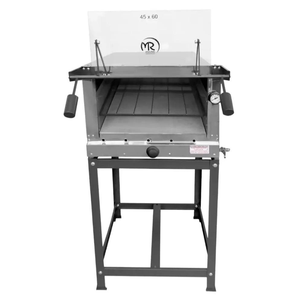 Forno de Pizza Industrial à Gás Refratário 45x60cm Inox - MR Fogões