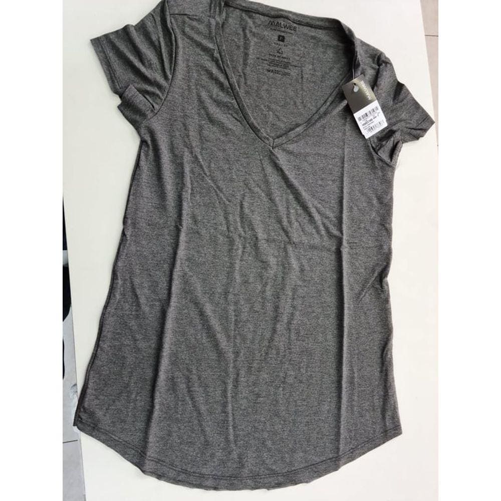 Camiseta Feminina Decote V Algodão Malwee 37400.