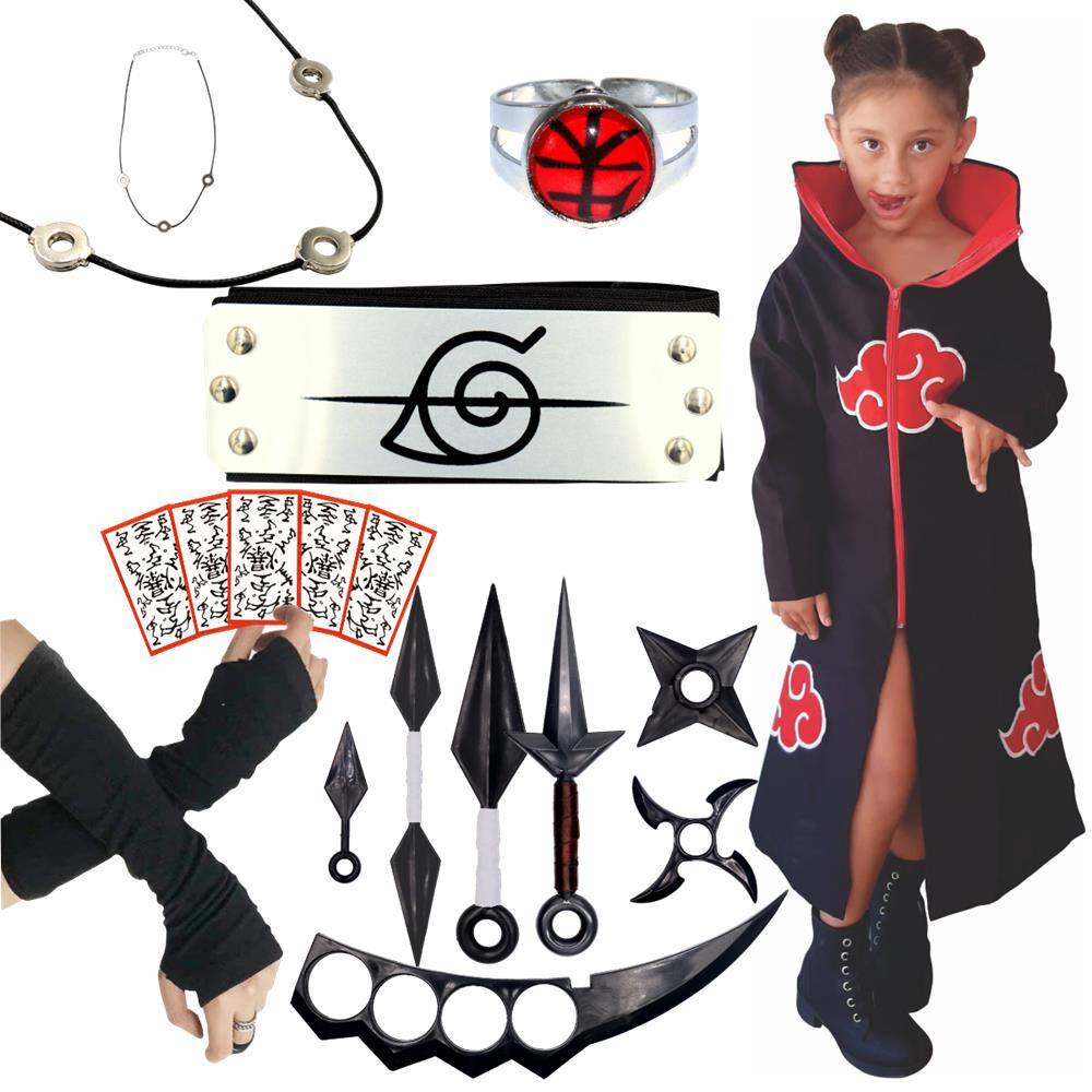 Combo c/ Manto Akatsuki Infantil Hidan + 11 Itens Coleção | Extra