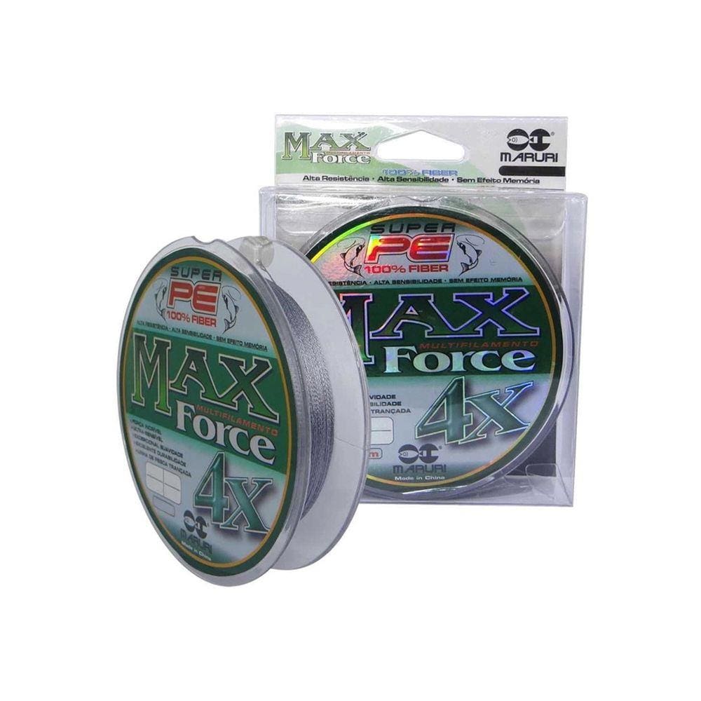 Linha de Pesca Multifilamento Maruri Max Force 4X Cinza 0.50mm 65 Lb 300m