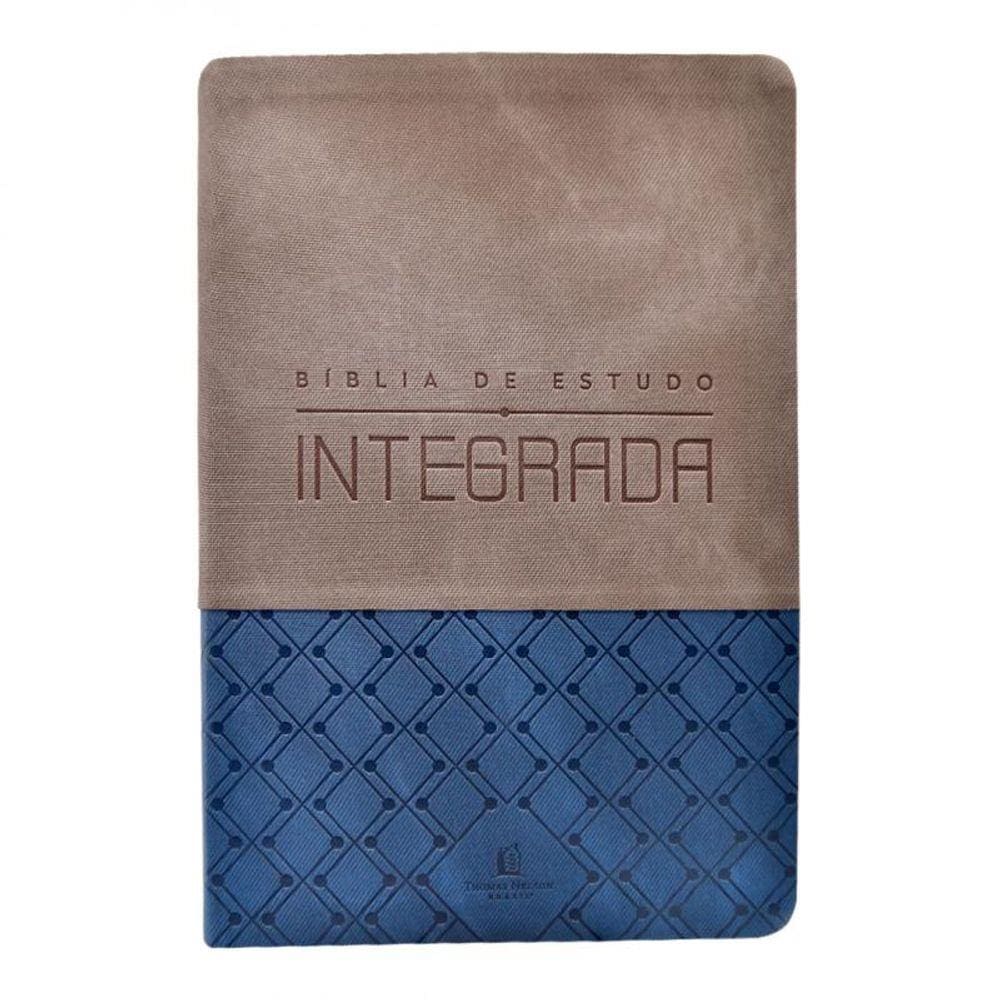 Bíblia de estudo integrada, NVI, Couro Soft, Azul e Grafite