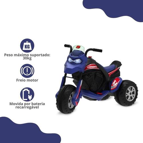 Moto Eletrica Infantil Bandeirante XT3 6V Azul - Maçã Verde Baby